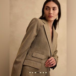 Banana Republic Lido Italian Wool Blazer - Downtown Plaid - Size 12